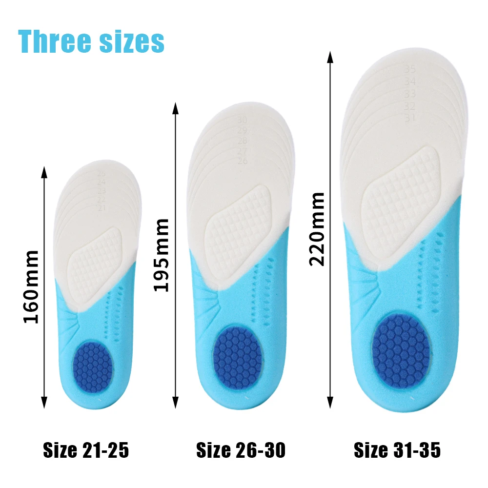 Children Sports Memory Foam Insoles Orthopedic Arch Support Insert Shoes Pad Comfort Breathable Cushion Plantar Fasciitis Insole