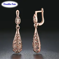 Ethnic Style Vintage Waterdrop Earrings Rose Gold Color Wedding Fashion Brand Retro Jewelry For Women Brincos DWE787M