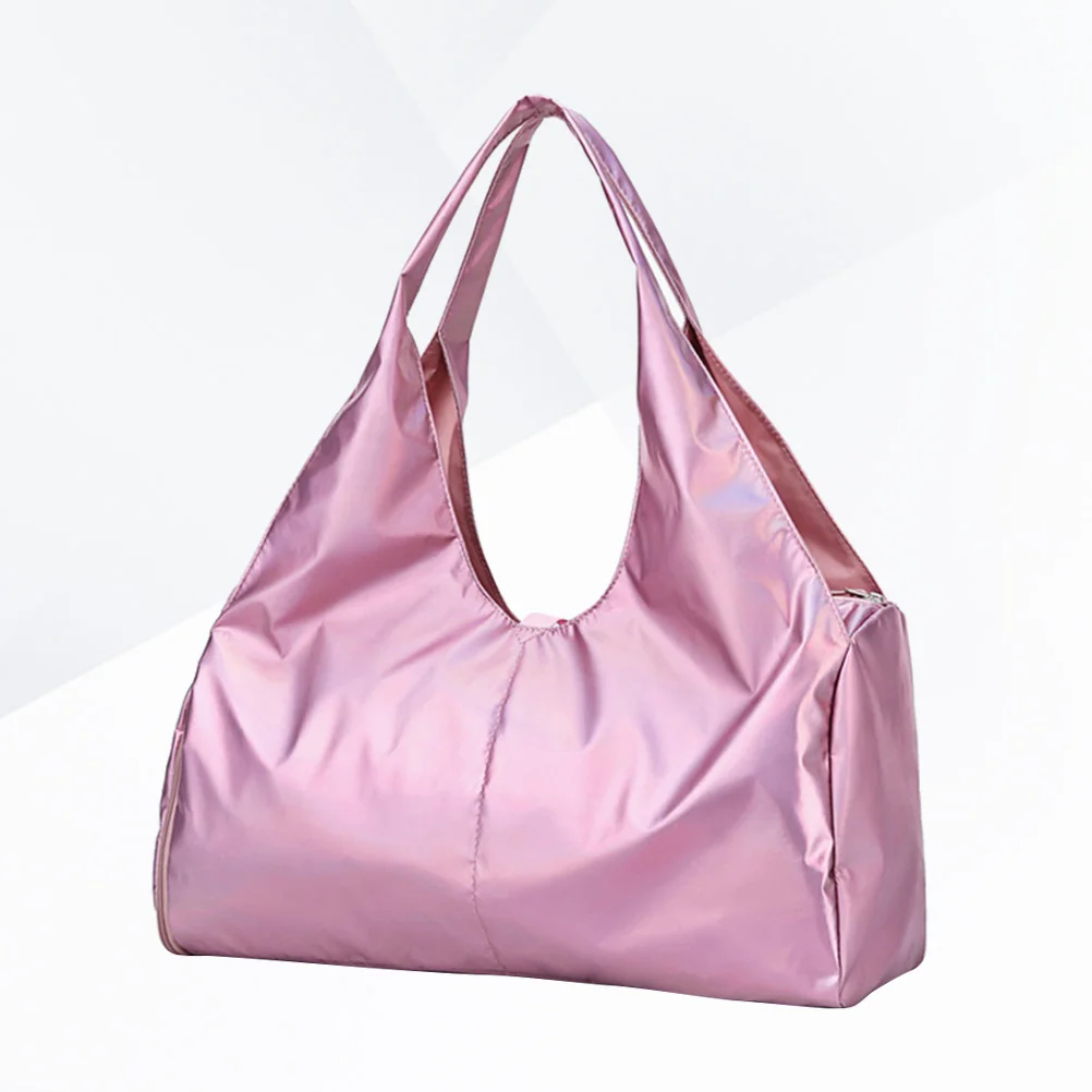 Pink Large Capacity Waterproof Travel Yoga Bag for Sports Fitness Training Camping Hiking Shoulder Handbag with Shoe Compartment