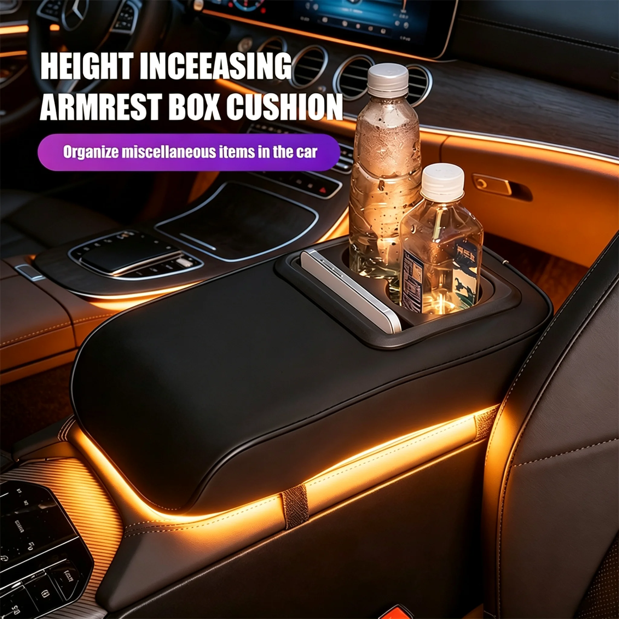 Leather Car Armrest Box Center Console Arm Rest Protection Mats For Maserati Ghibli President Levante MC20 MC12 GranCabrio GranT