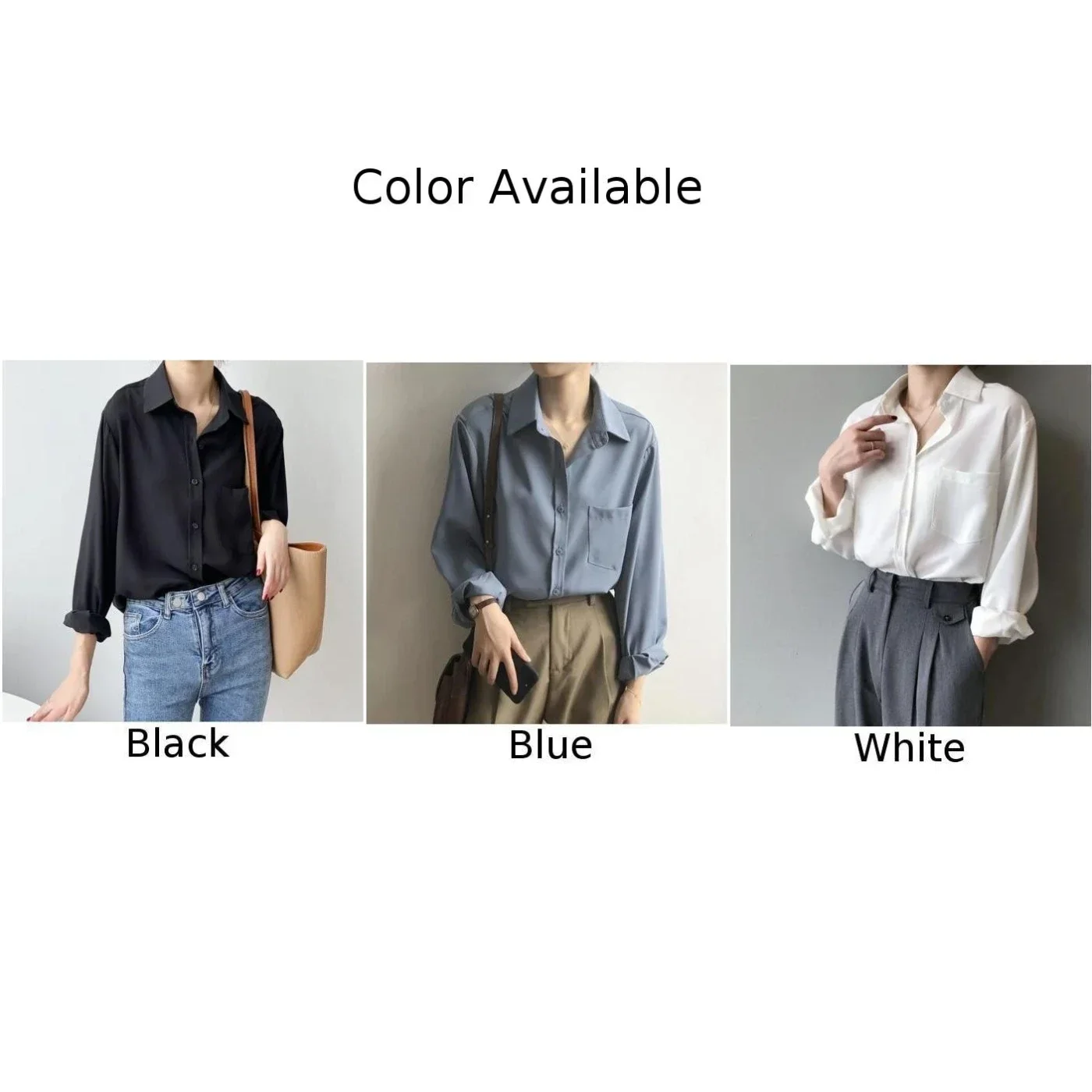 Women Spring Autumn Long Sleeve Elegant Shirts Vintage Korean Style Loose Blouse