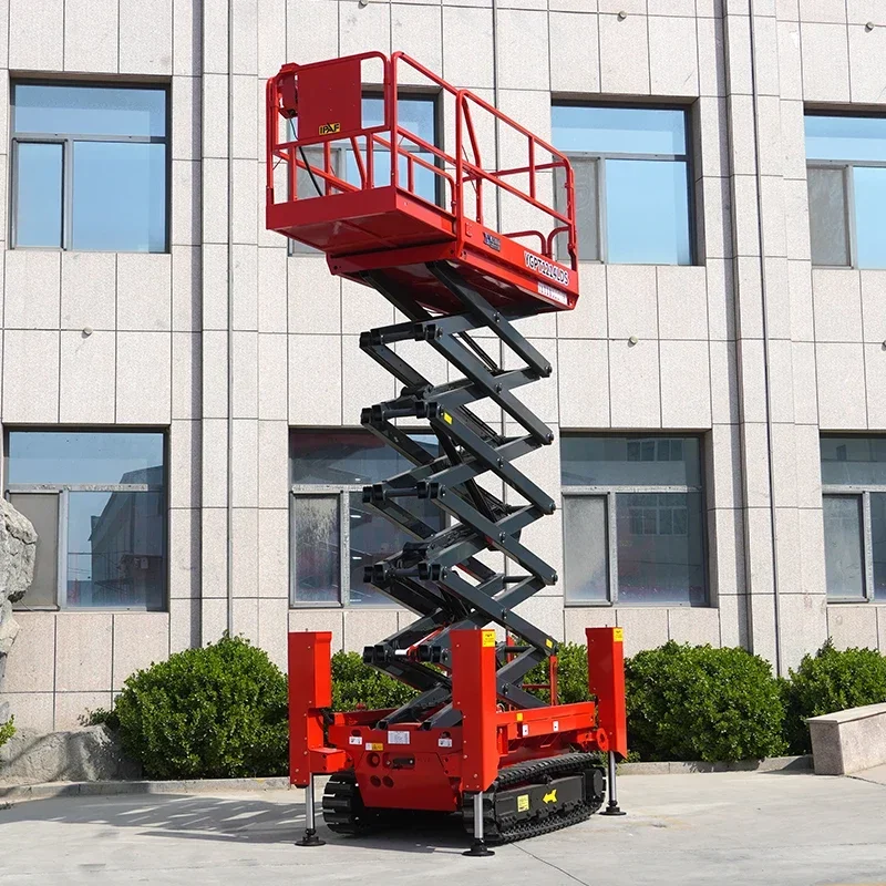 

YG 4m 6m 8m 10m 12m 16m Self Propelled Electric Crawler Tracked Hydraulic Scissor Stacker Platform Man Lift for Mud Depression