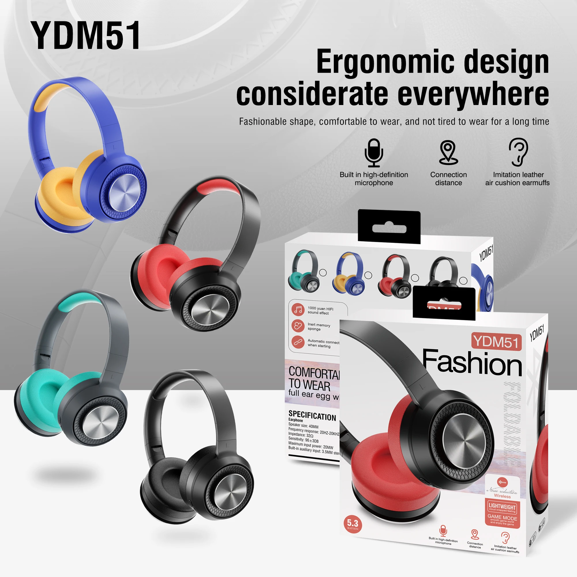 

NEW YDM51 Bluetooth 5.3 Earphones TWS Earbuds Wireless Headphones with Mic Noise Reduction Waterproof Headsets for xiaomi iphone