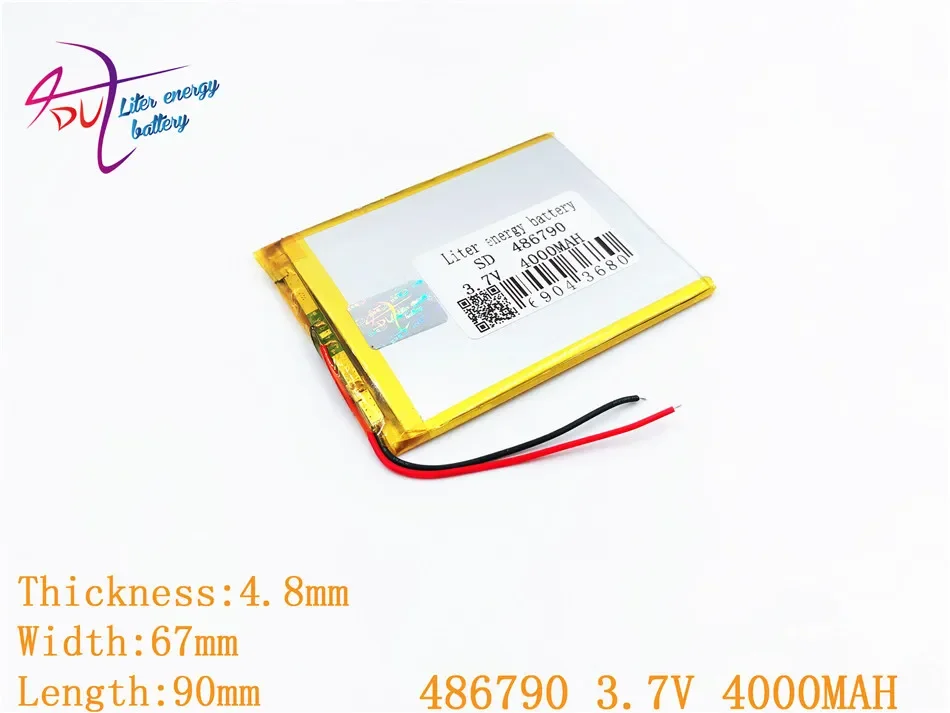 Pin máy tính bảng 3.7V 4000mAh 486790 456590 Đa Năng Li-ion cho máy tính bảng 7 inch 8 9 Mp3 GPS di động bluetooth