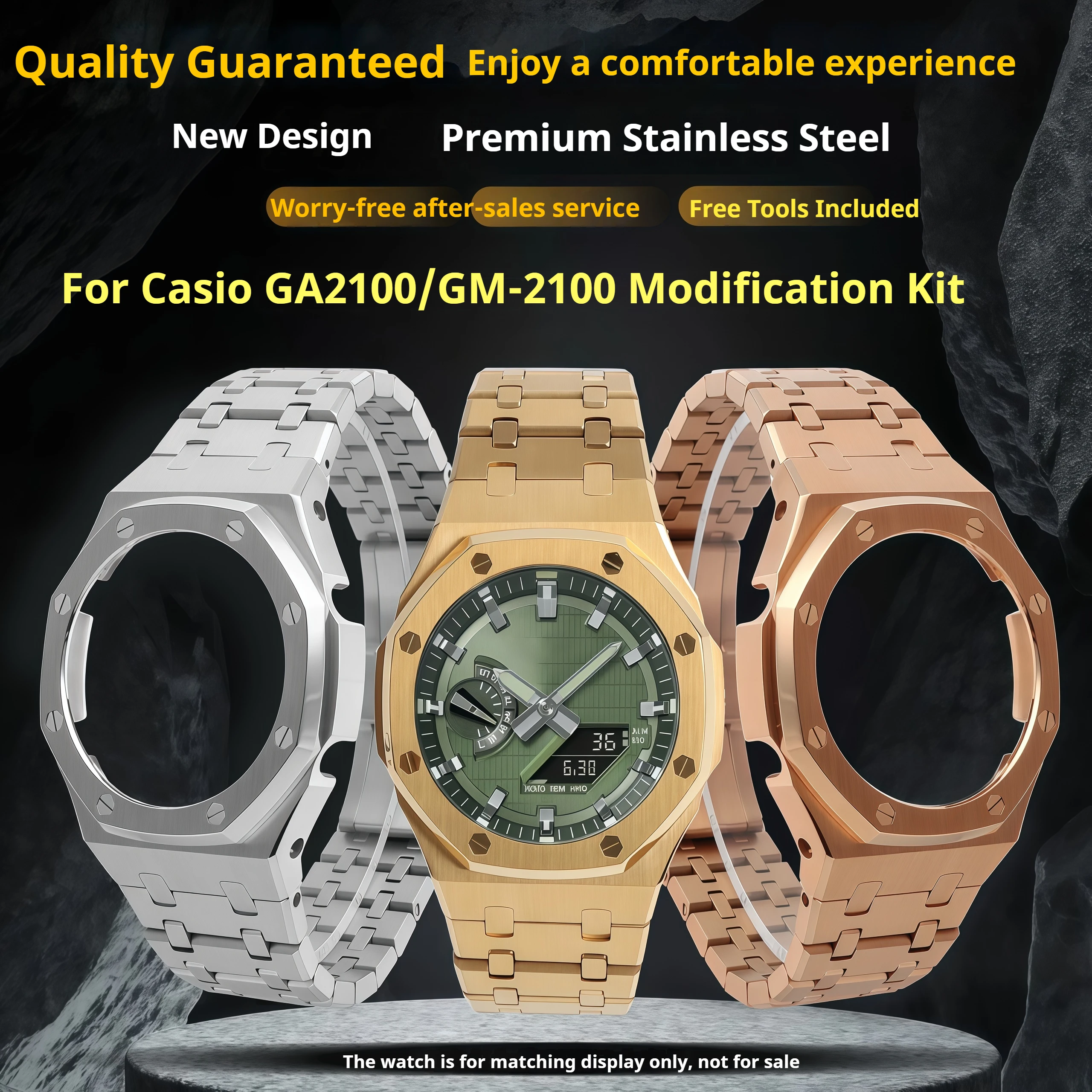 gm-ga2100-2100-upgrade-modify-stainless-steel-mod-kit-for-casio-gm2100-gbm2100-casioak-gma-s2100-frost-gold-watch-strap-casemen