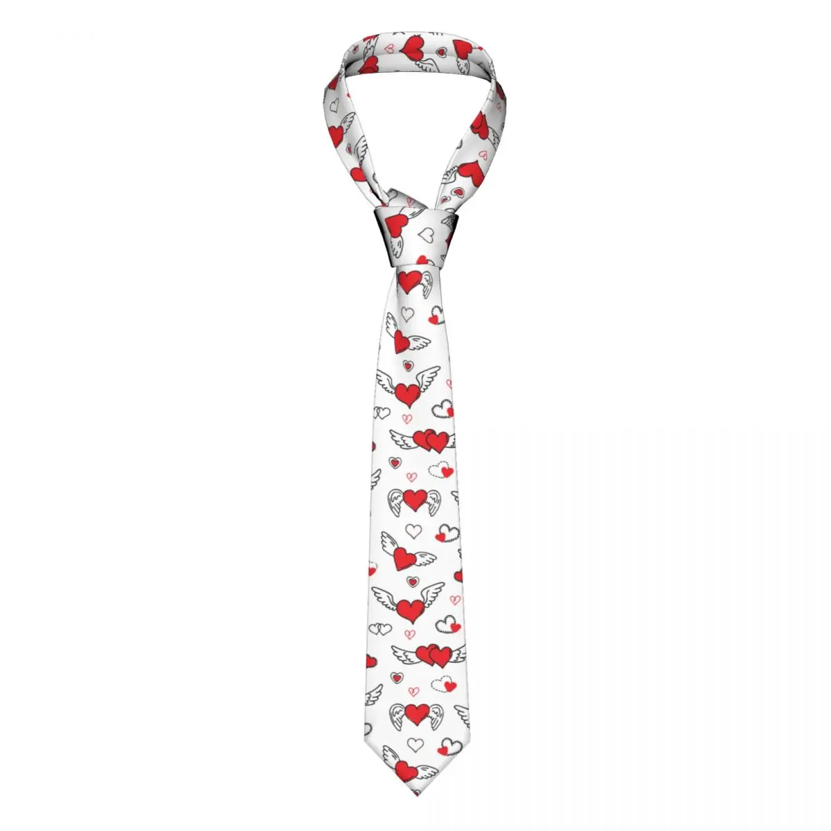 

Valentines Day Love Pattern Necktie Men Casual Polyester 8 cm Narrow Neck Ties for Mens Accessories Cravat Gift