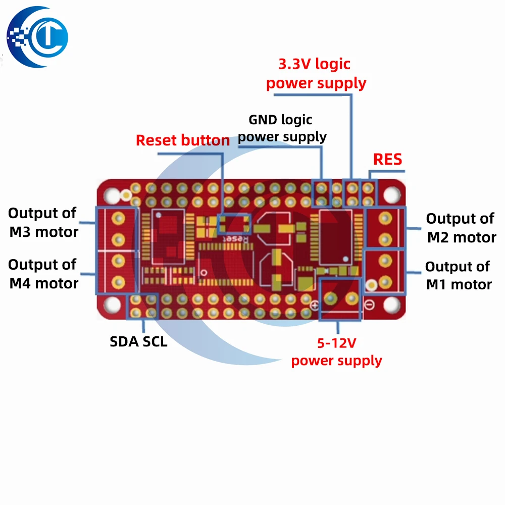 TB6612 PCA9685 Dual DC Stepper Motor Driver Module, 4.5V‑13.5V Input, Motor Control Board Compatible with for Arduino