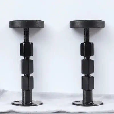 2Pcs Bed Stabilizer Anti-Shake Fixer Tool Strong Stainless Steel Wall Mount Support for Bedside Cabinet Wardrobe Black