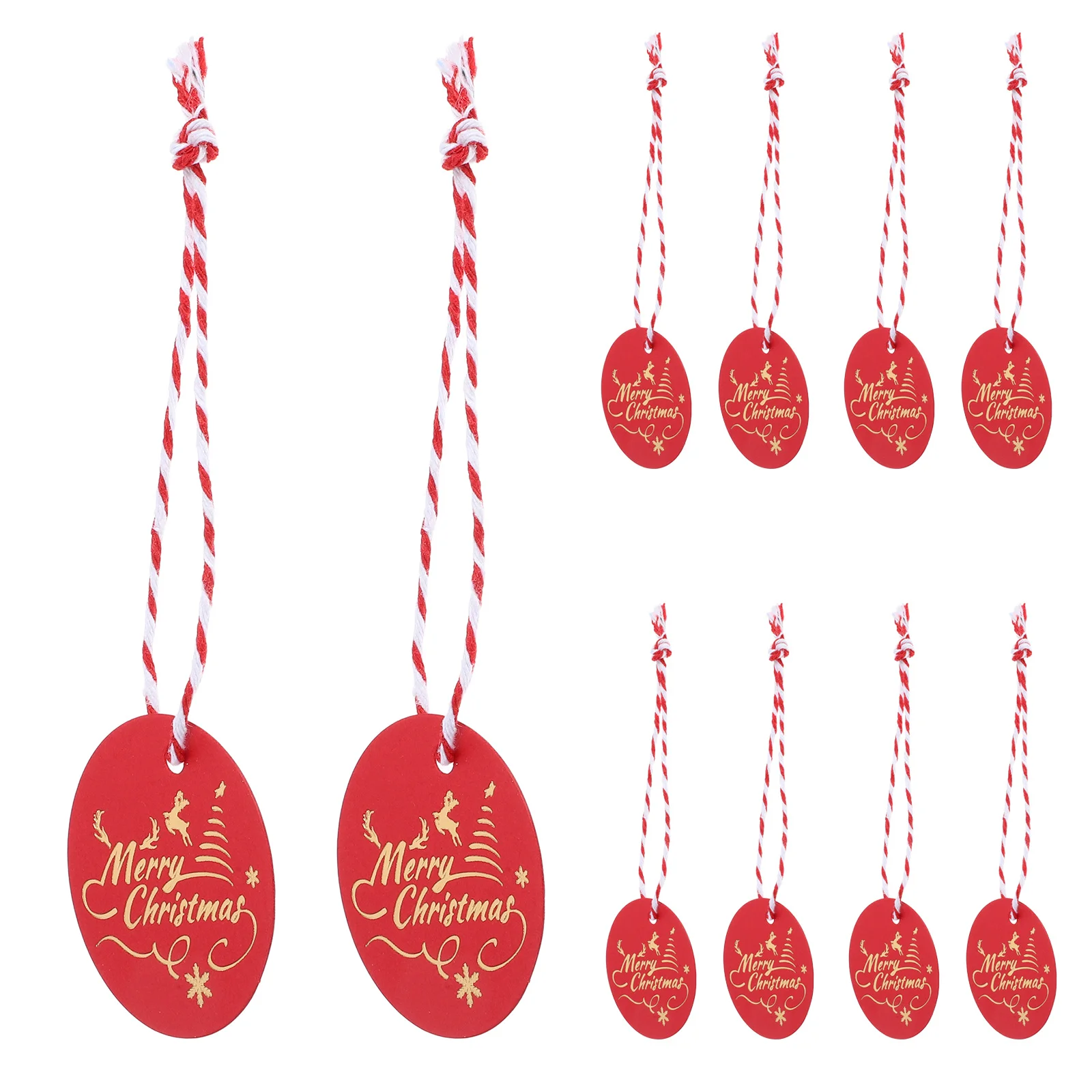 

NOLITOY 100pcs Christmas Wrapping Tags Holiday Gift Labels Shining Candy Stickers Red Paper Hanging Decorations for Presents