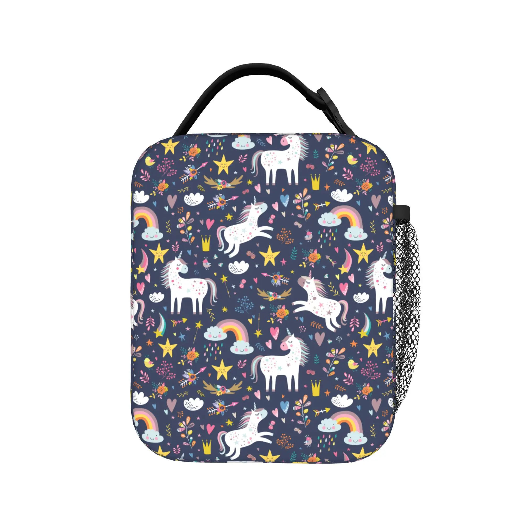 Cartoon Cute Unicorn Thermal Insulated Lunch Bag for Work Floral Portable Food Container Bags Thermal Cooler Lunch Boxes