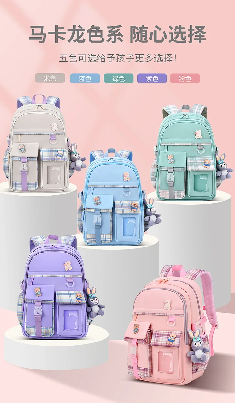 

Kids Backpack for Girls School Bags for Middle School Students Book Bag for Elementary Primary Korean simple style