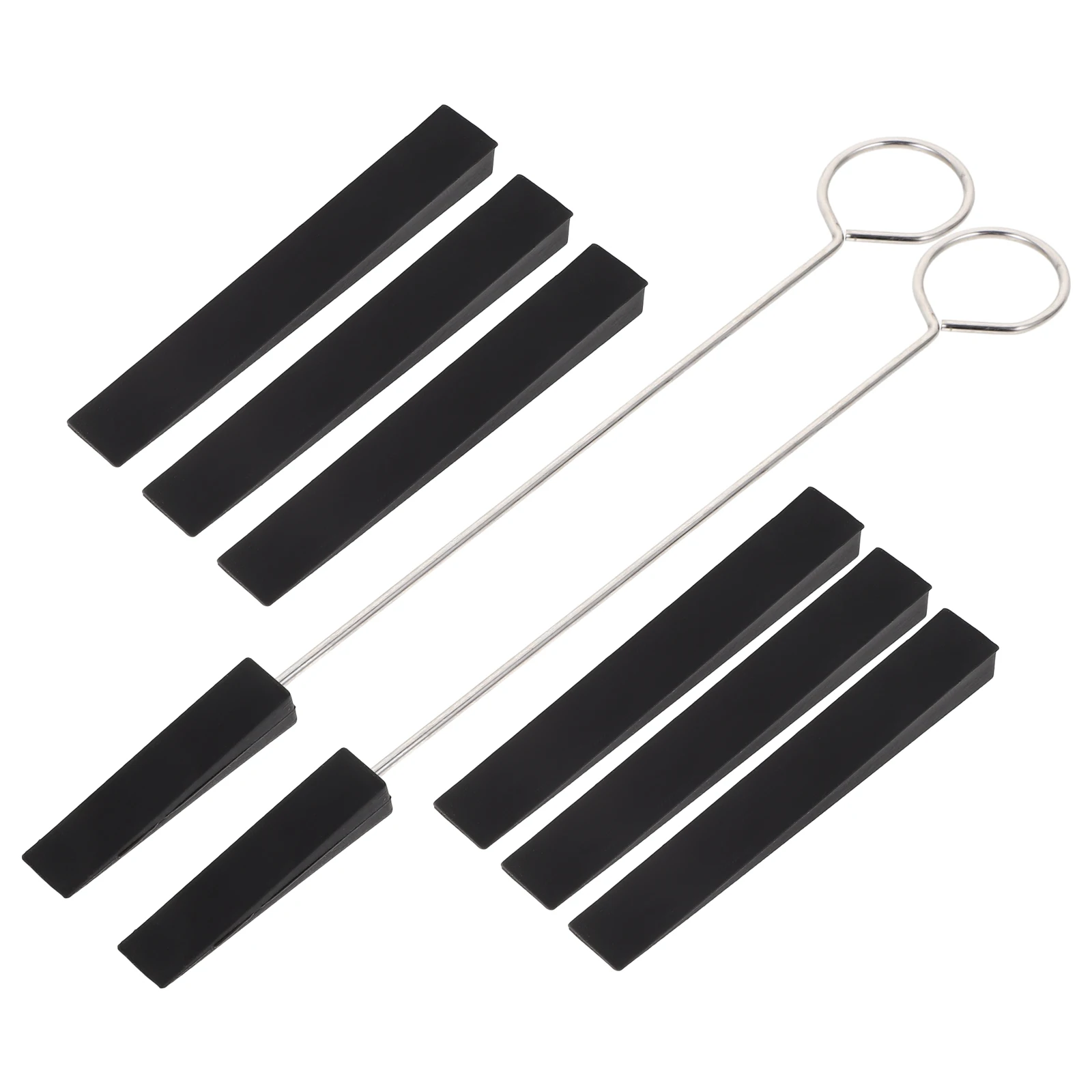 

6 Pieces Piano Tuning Tools Set 2 Mute Forks 4 Long Mute Strips Black Easy Tuning Durable Professional Music Accessories Repair