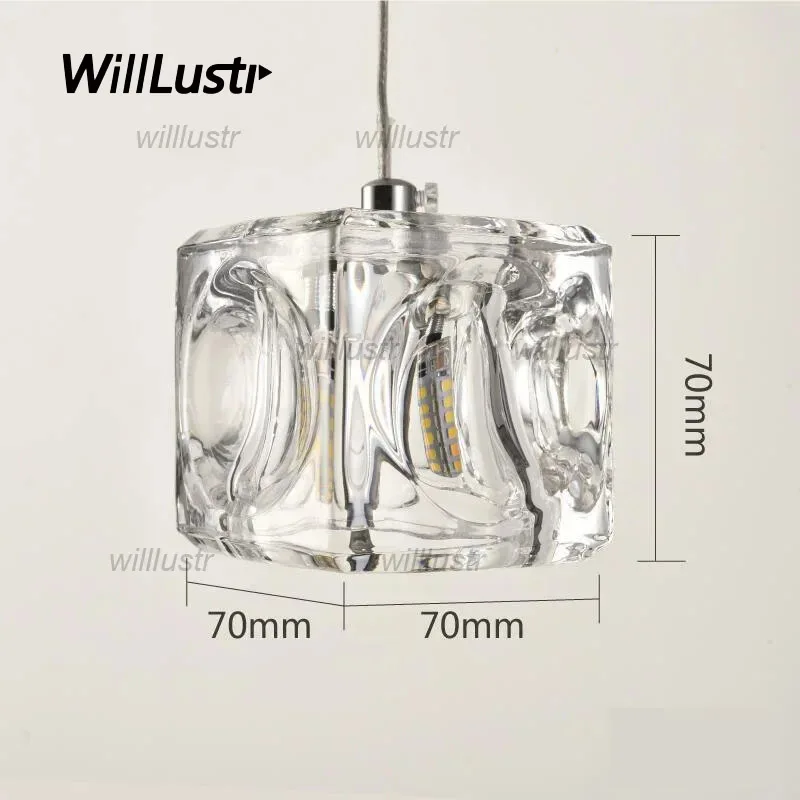 

Cube Glass Pendant Lamp K9 Crystal Ceiling Chandelier Meteor Shower Duplex Mall Hall Villa Staircase Suspension Hanging Light