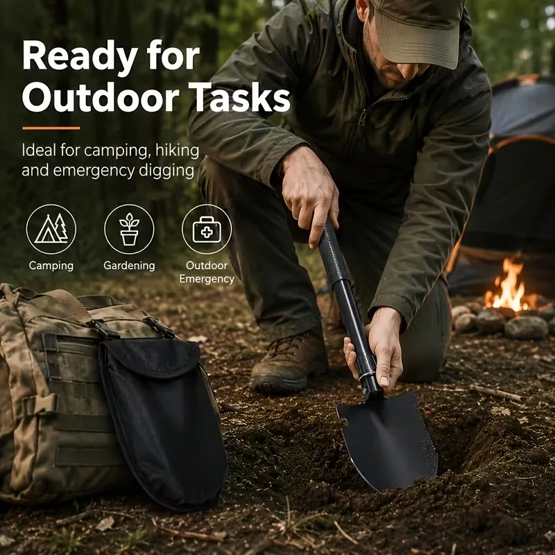 1-5PCS Multifunctional Survival Shovel Portable Outdoor Detachable Camping Emergency Tool for Hiking Adventure Outdoor Gear