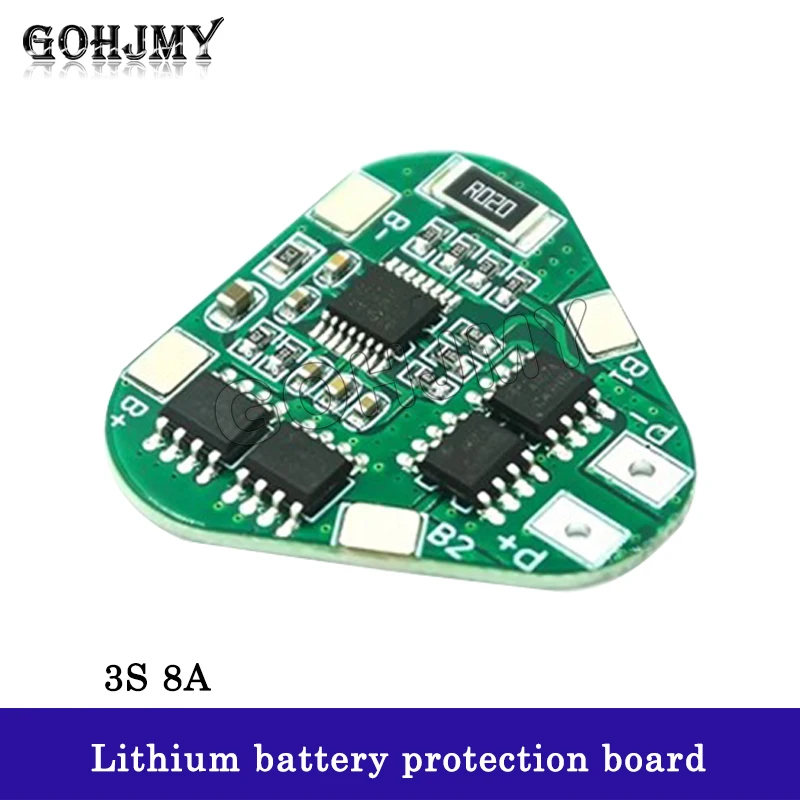 3S 12V 18650 lithium battery protection board  11.1V 12.6V anti overcharge and over discharge protection working current 8A