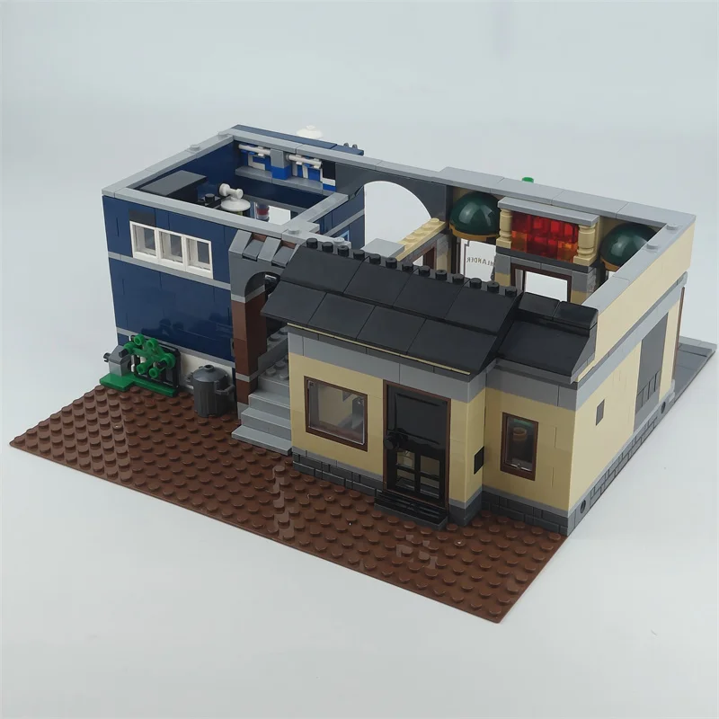 Modèle de maison classique Street View, jouets d'architecture, blocs de construction d'agence de détective, briques de haute qualité, cadeaux de noël 10246