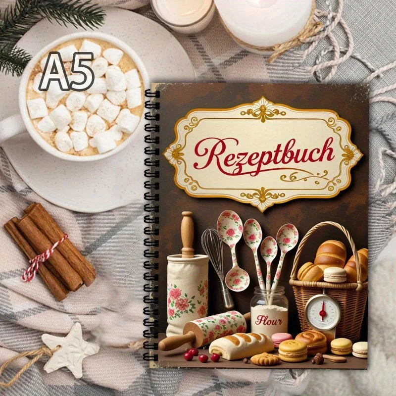 A5 Personalized Recipe Notebook, Personal Organizer， Blank Recipe Planner for Cooking Enthusiasts, Kitchen Diary