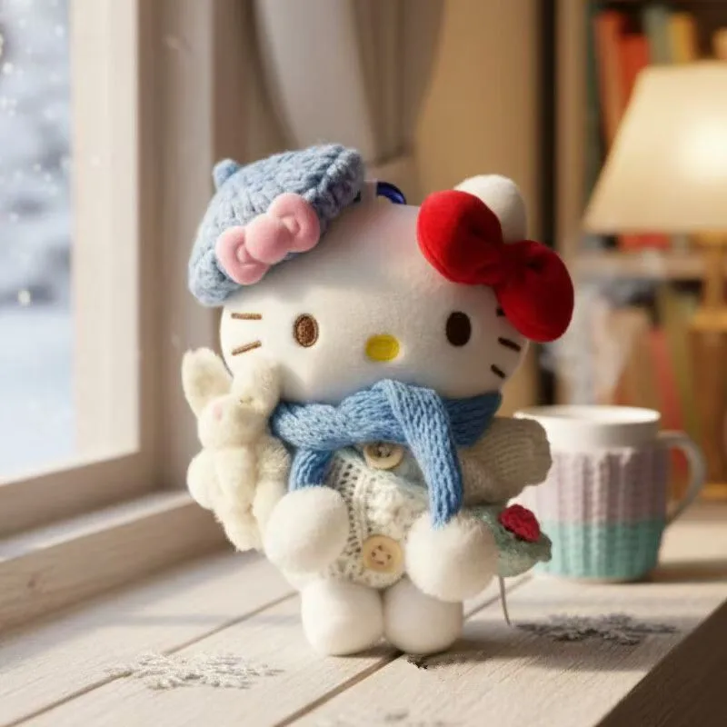 

Sanrio Beret Hello Kitty Sweater Cute Plush Keychain Backpack Ornament Keychain Couple Friends Girls Birthday Christmas Gifts