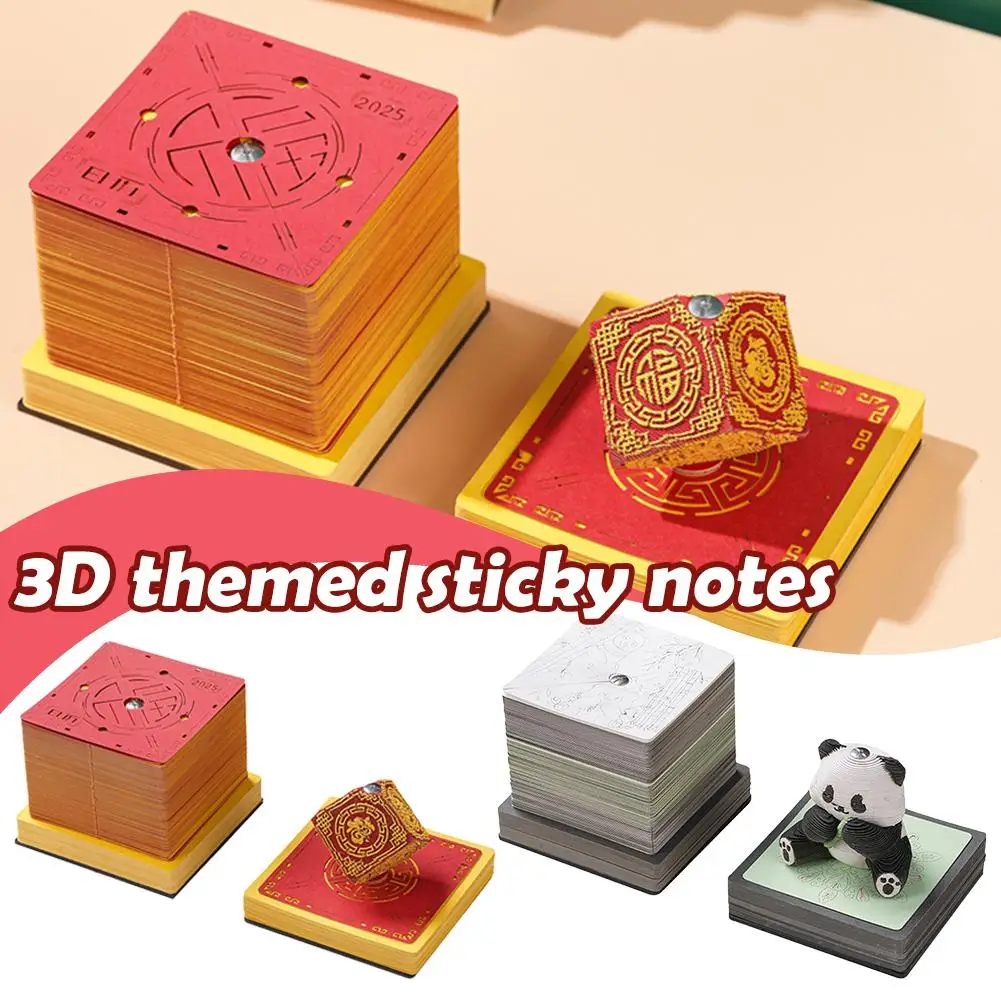 2025 Creative Desk Calendar Paper Carving Art Memo Notepad Desktop Pad Calendar Decoration 3D Desk Housewarming Gift A4E5