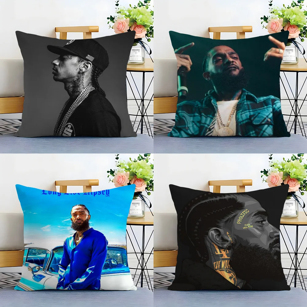 N-Nipsey Hussle R-RAP Pillow Case Plush Fabric Soft  Pillowcase Double Sided Print Cushion Cover Household Gifts