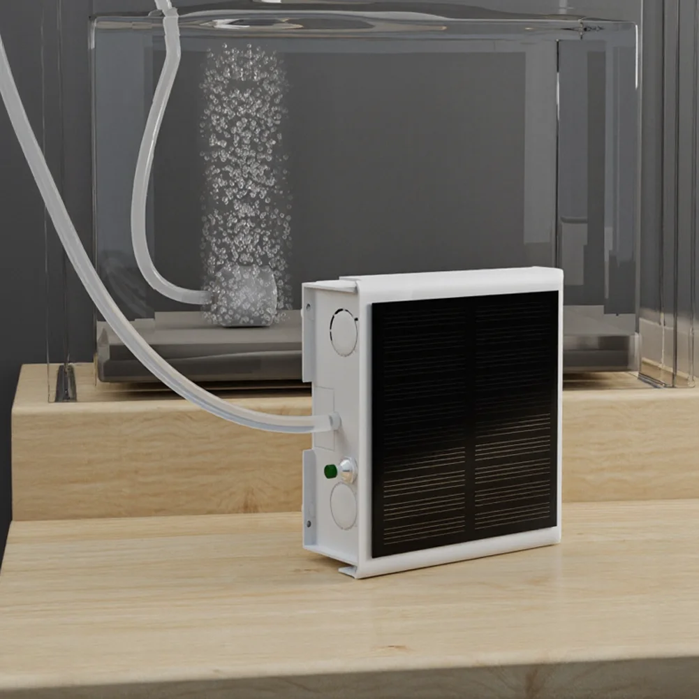 Charging Oxygen Pump for Fishing 370 Model ABS Housing Solar Charging Function Type C Input and Dual LED Status Indicators