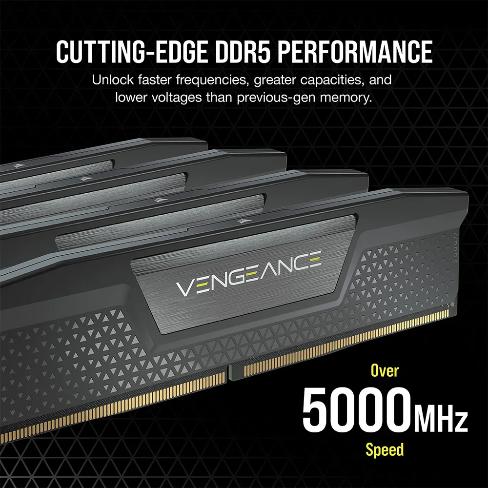 Corsair-Vengeance DDR5 شريط ذاكرة ، Intel XMP ، كمبيوتر متوافق مع ICUE ، ذاكرة 16 جيجابايت × 2 ، وحدة MHz ، كمبيوتر مكتبي