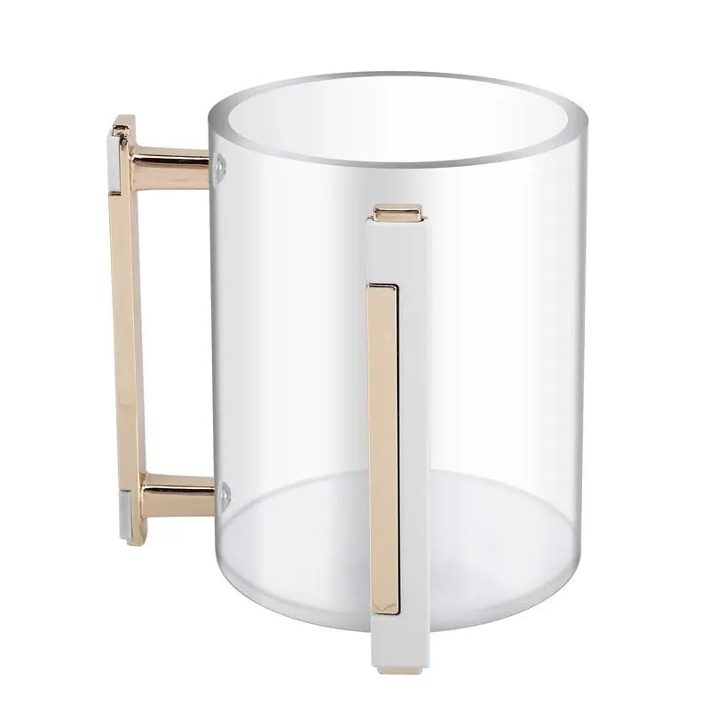 Hand Washing Cup Acrylic Round Washing Cup Hand Wash Cup with Two Metal Handles for Jewish Prayer Wash Cup Gold-A55K