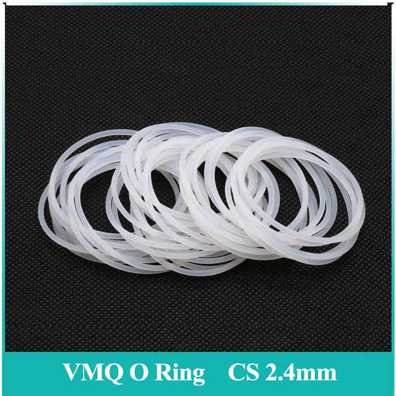 

10/50Pcs White Food Grade Silicone Ring Gasket CS 2.4mm OD 6 ~ 90mm Waterproof Washer Rubber VMQ Ring O-ring Silicone Ring Seal