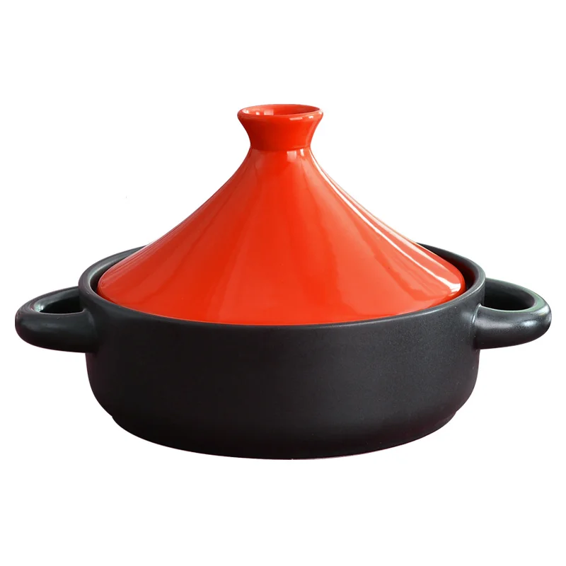 Chinese Style Ceramic Casserole Small No Hole With Handle Taji Pot Ceramic Little Pan Rice Open Fire Pot With Cover Ears ZJ314