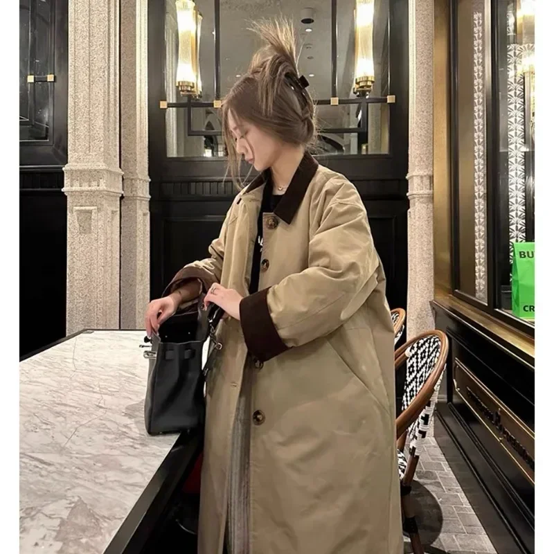 Miiiix Korean Popular Khaki Parkas for Women's 2023 Winter New Mid Length Loose Casual Jacket Cotton Jacket Female Clothing