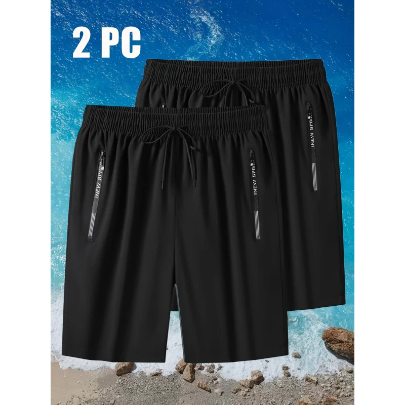 

2-Pack Men's Shorts Summer Thin Breathable Stretch Shorts Elegant Clothes Short Pants Man Clothing Street Running Sports Shorts