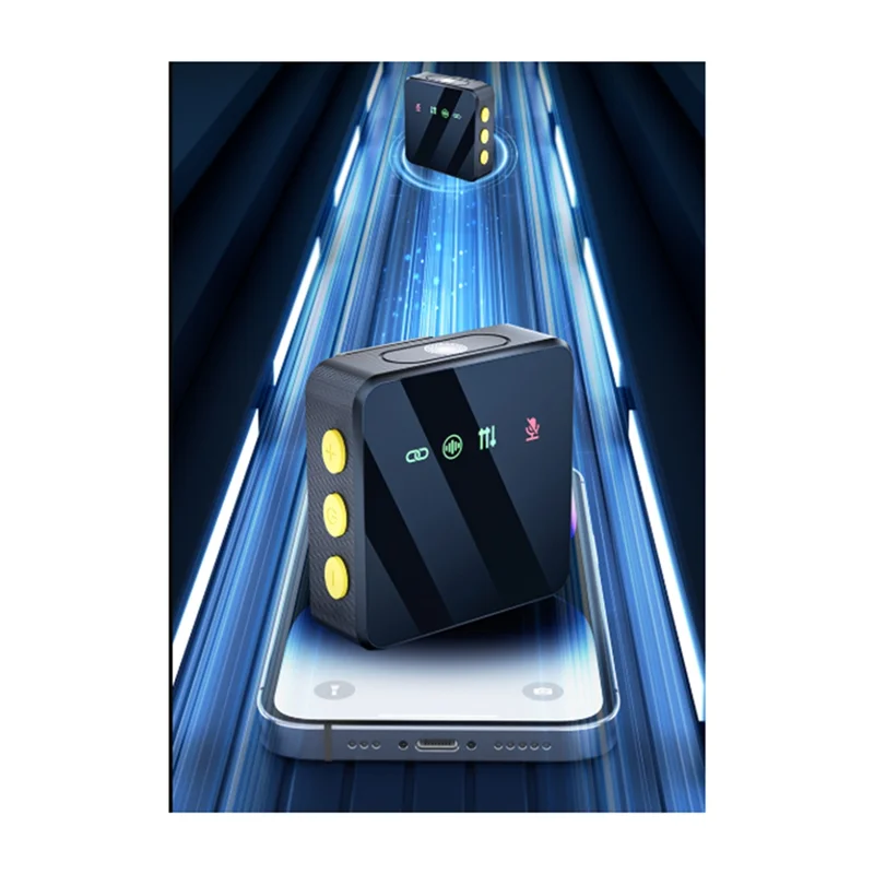 【جديد】ميكروفون Lavalier اللاسلكي المانعة للضوضاء، من النوع C من واحد إلى اثنين، مثالي لبطاقة الصوت المباشرة الخارجية وبث الصوت والفيديو