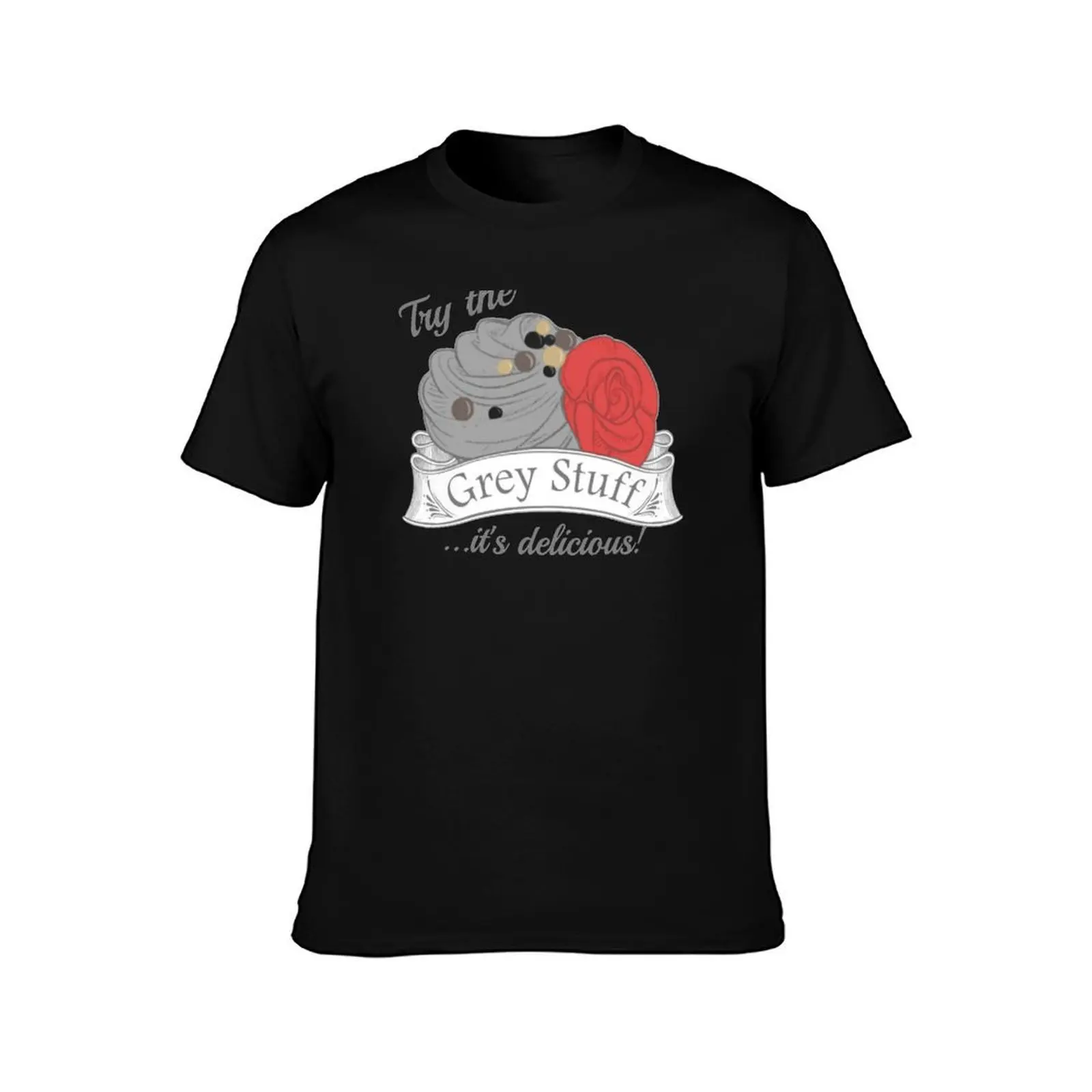 Try the Grey Stuff T-Shirt, Summer Casual Cotton Tee, Oversized Streetwear Tops, Vintage Graphic Print, Loose Fit Short Sleeve