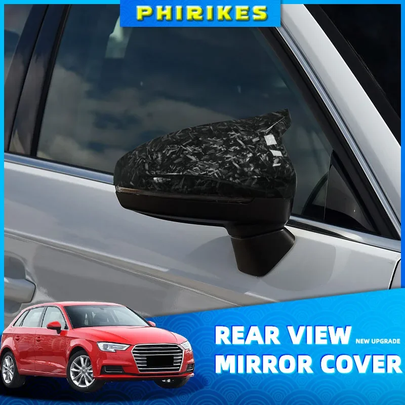 

For Audi A3 8V S3 RS3 2014 2014-2020 Replacement Side Wing Mirror Covers Caps Carbon Look 2015 2016 2018 2013 2014 2019