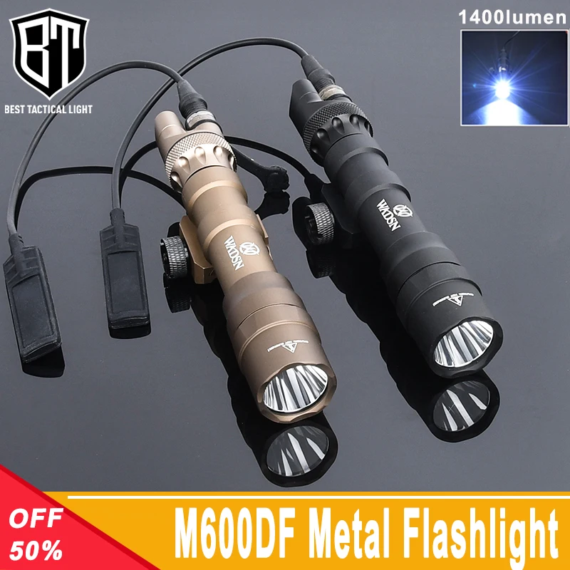 

Tactical Airsoft M600 M600DF Metal Flashlight With 1400 lumens LED White Scout Light For 20MM Picatinny Rail Hunting Accessories