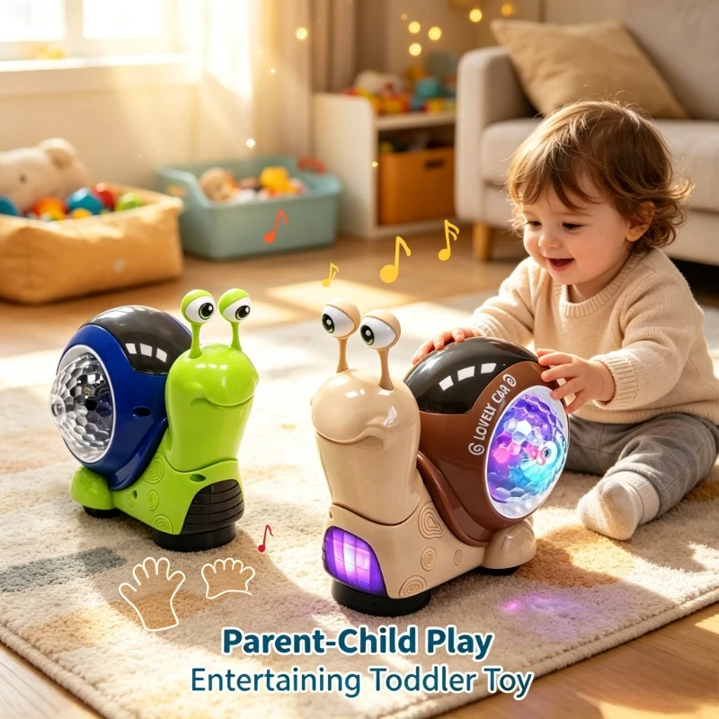Sensory Stimulation Moving Snail Toy Musical Swing Design Baby Birthday Small Present