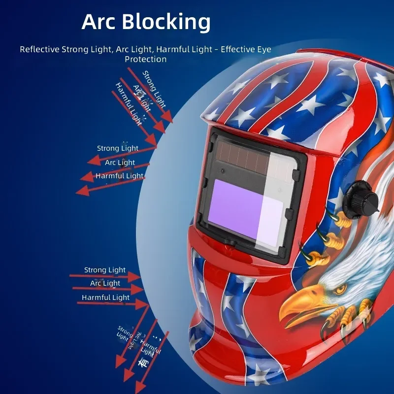 for  Automatic Variable Light Welding Helmet Head Mounted Argon Arc Welding Mask with Double Protection Welding Cap