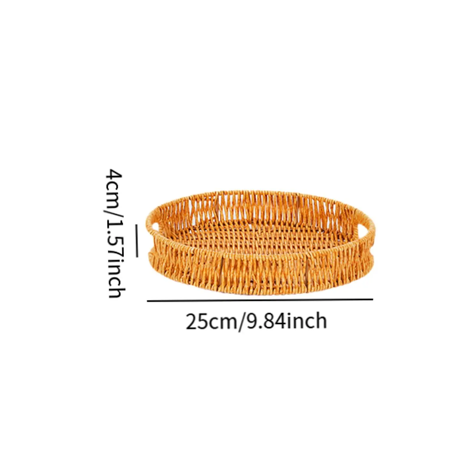 Imitation Rattan Bread Basket Forks Spoons Storage Organizer Snack Tray Fruit Tray for Cupboards Napkins Spoons Fruits Onions view 3