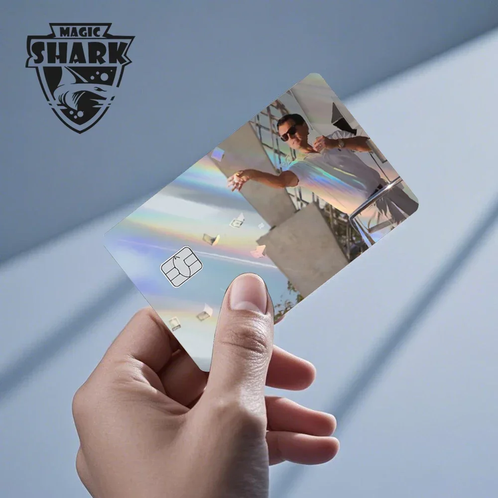 Magic Shark Evil FBI Holographic Laser Shinny Money Credit Bank Debit Film Skin Sticker Cover No Fade