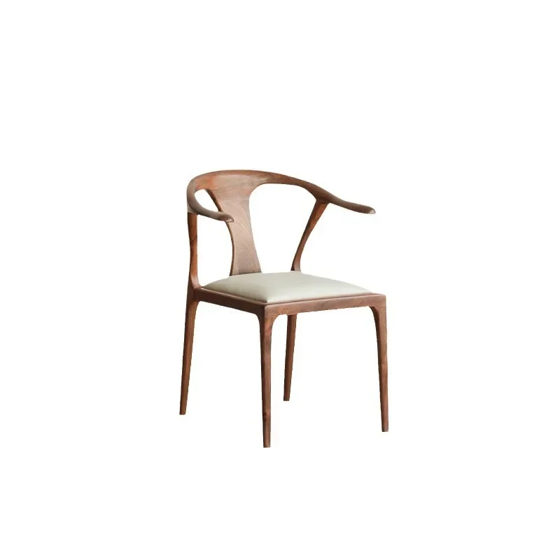 North American black walnut dining chair, household all-solid wood armchair, Nordic modern simple backrest, chair leisure chair