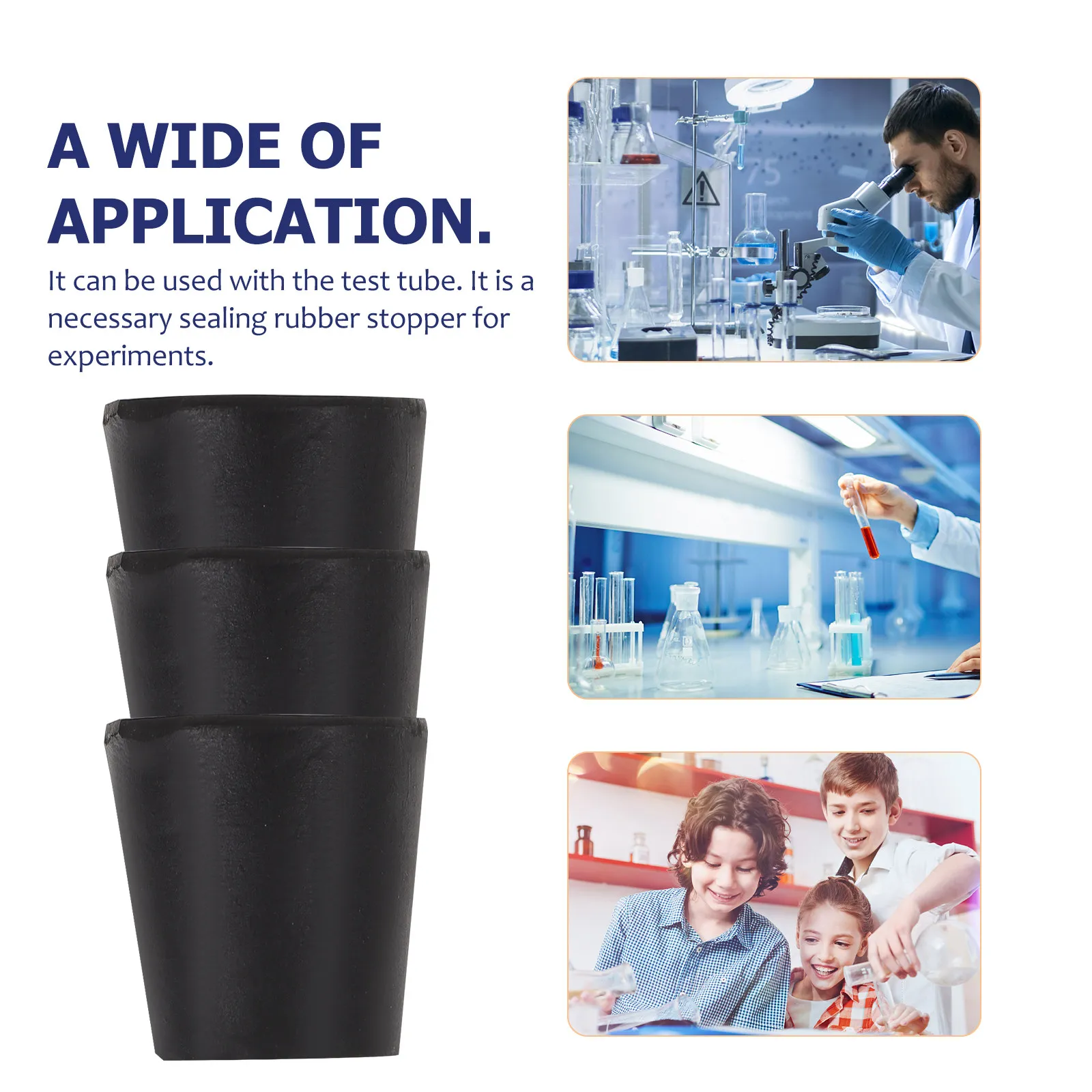 10Pcs Test Tube Rubber Stopper with Hole Premium Rubber Material Long Life Taper Design for Labs Universities Research view 4