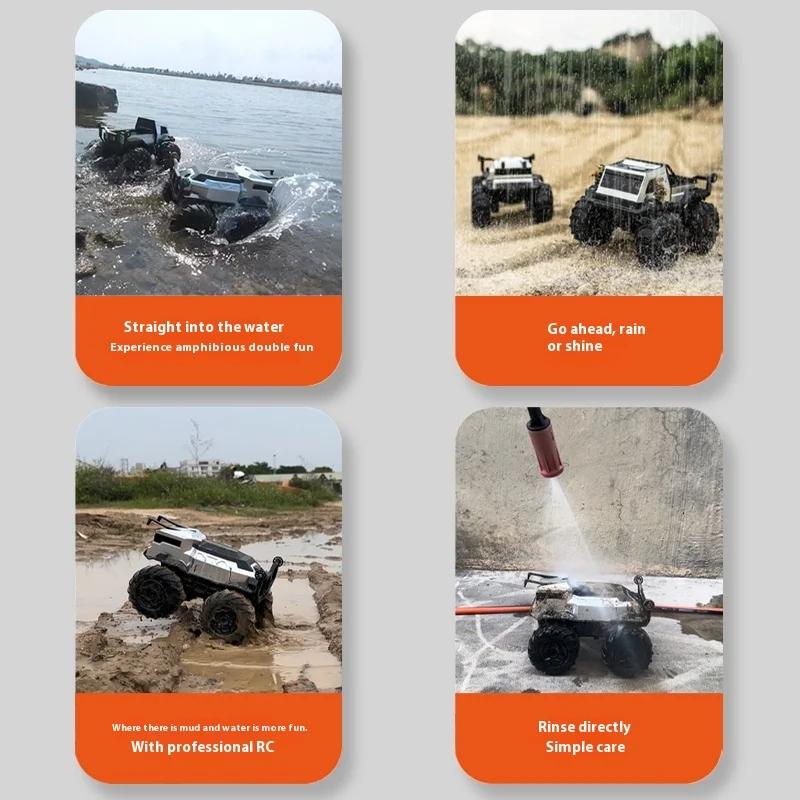 Rc Kinderen Speelgoed Afstandsbediening Vierwielaandrijving Off Road Opladen Volledig Waterdicht Klimmen Stunt Auto Bouwsteen Racing Gift