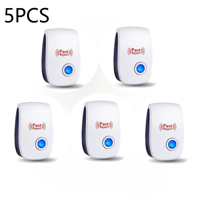3/5/50 stuks Ultrasone Ratten- en Muggenverjager, Plug-in Ongediertebestrijding, Veilig en Effectief voor Huis, Tuin, Binnen en Buiten, Ongediertebestrijding