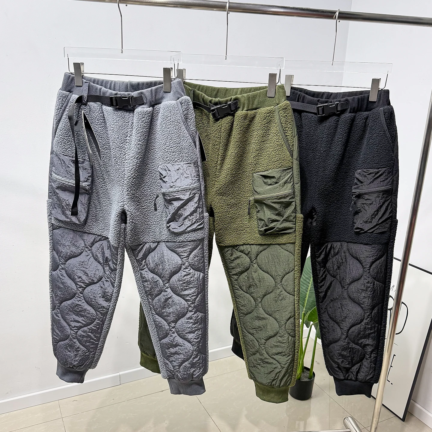 

Мужские утепленные брюки из хлопка с начесом из овечьей шерсти, повседневные длинные брюки для осени и зимы, теплые, с комбинированными вставками, для дома и отдыха