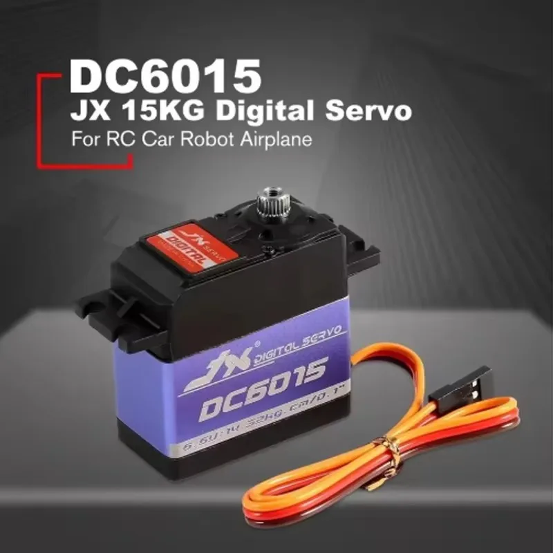 JX Servo DC6015 4.8-6.6V 15KG Metal Gear 0.10 Sec Grande Coppia Servo Digitale Per RC Auto Robot Aereo accessori per aerei