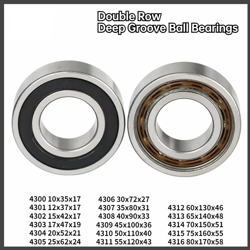1PCS Freeshipping Double Row Deep Groove Ball Bearing 4200 4201 4205 4206 4207 4208 4209 4210A ZZ 2RS Thickened 40x80x23