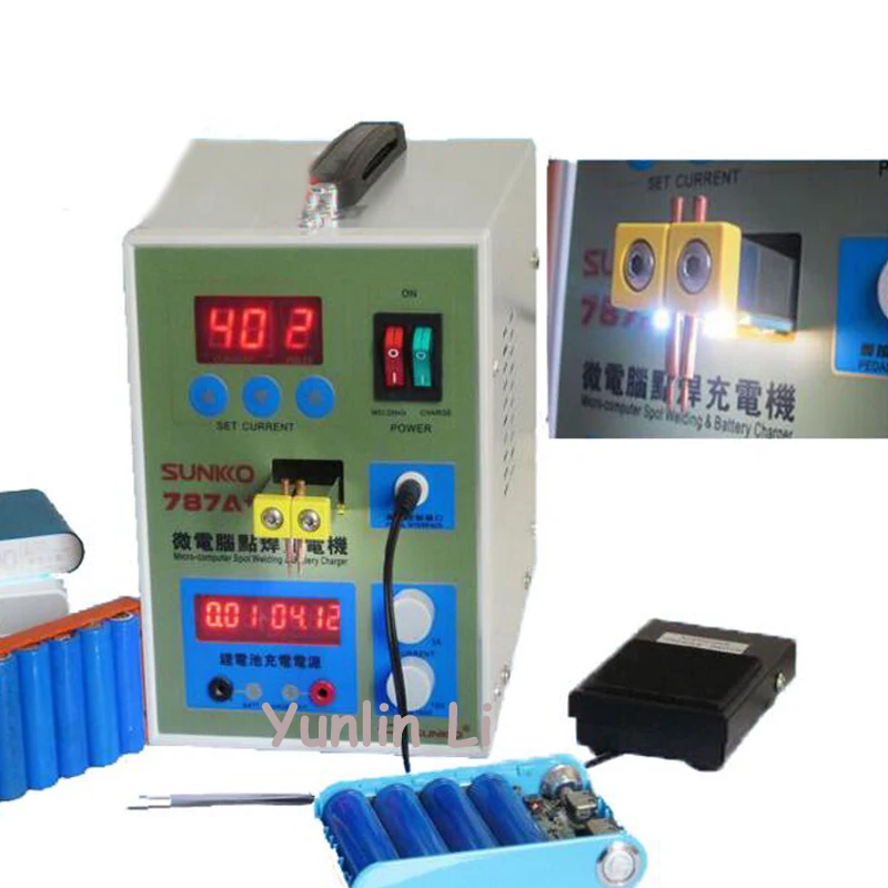 

Micro-computer Spot Welding & Battery Charger 220V Portable LED Pulse 18650 Battery Spot Welder 787A+