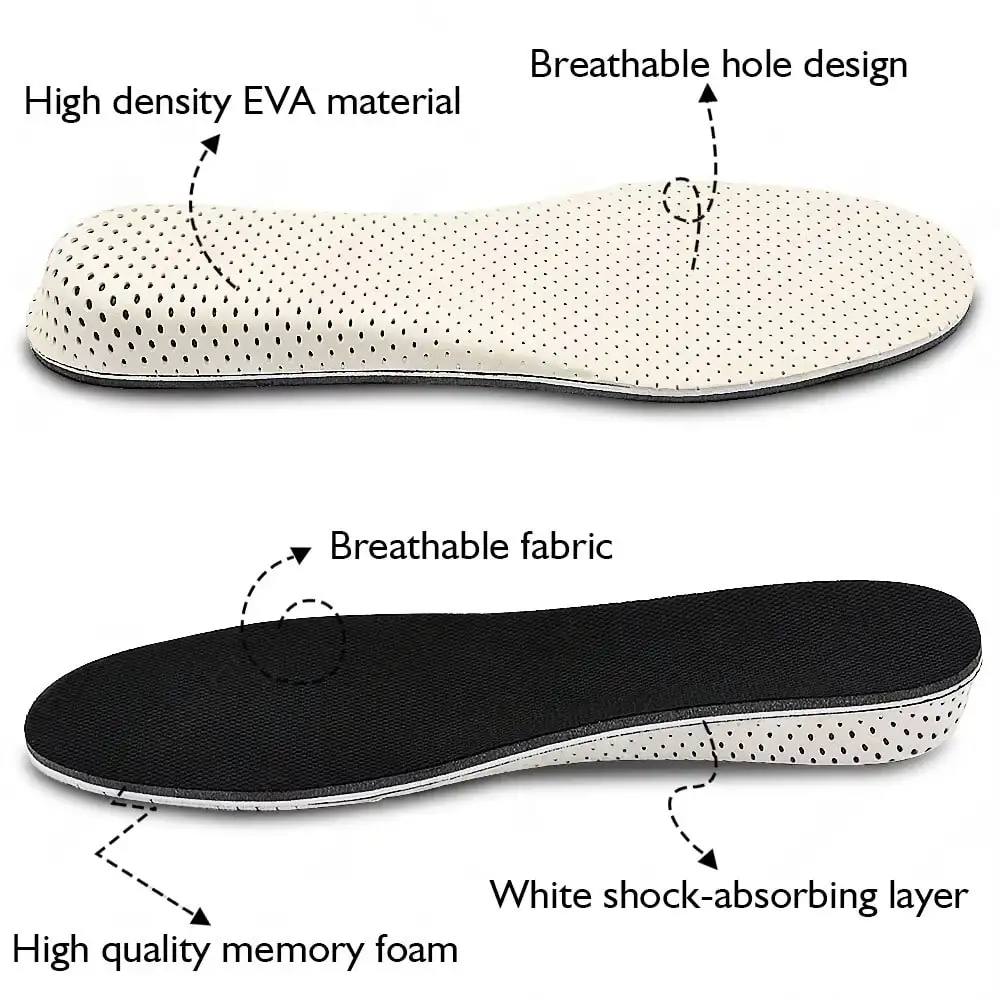 2/3/4/5cm Invisible Height Increasing Insoles, EVA Memory Foam Heel Lift Inserts For Men & Women SX25080162469445562