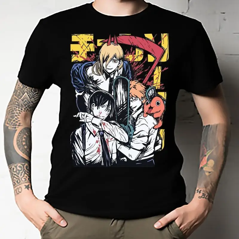 Chainsaw Denji Power Aki T Shirt Classique Essentiel All Size