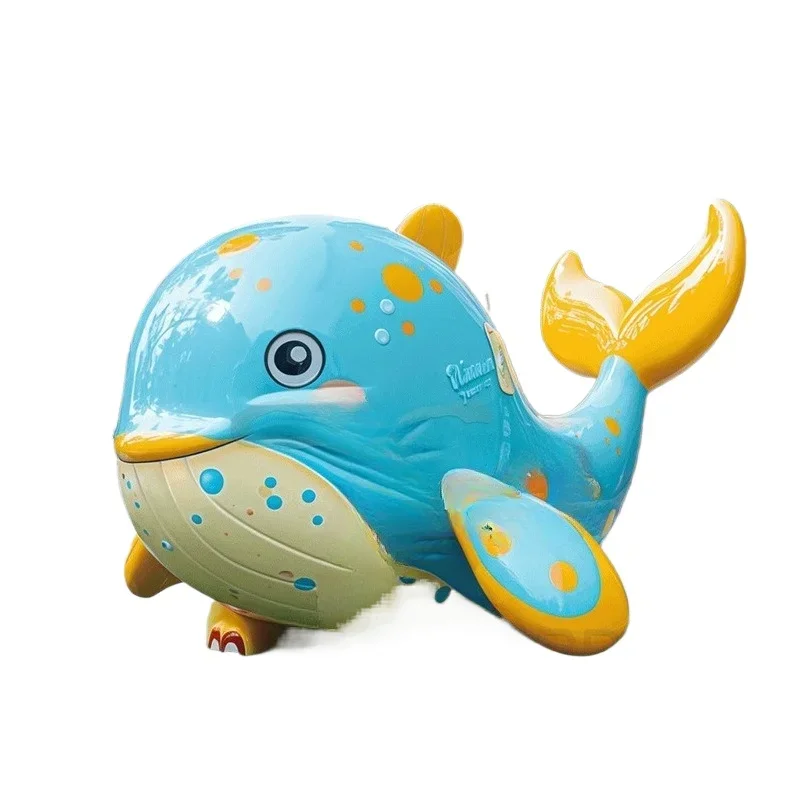 

Fiberglass sculpture manufacturer Large cartoon whale Meichen square Commercial street doll ornament Internet celebrity